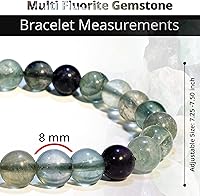 Vista 144 de Pulsera de turmalina negra, pulsera de cristal curativo natural para mujeres y hombres, pulsera de cuentas redondas de 0.315 in para espiritual