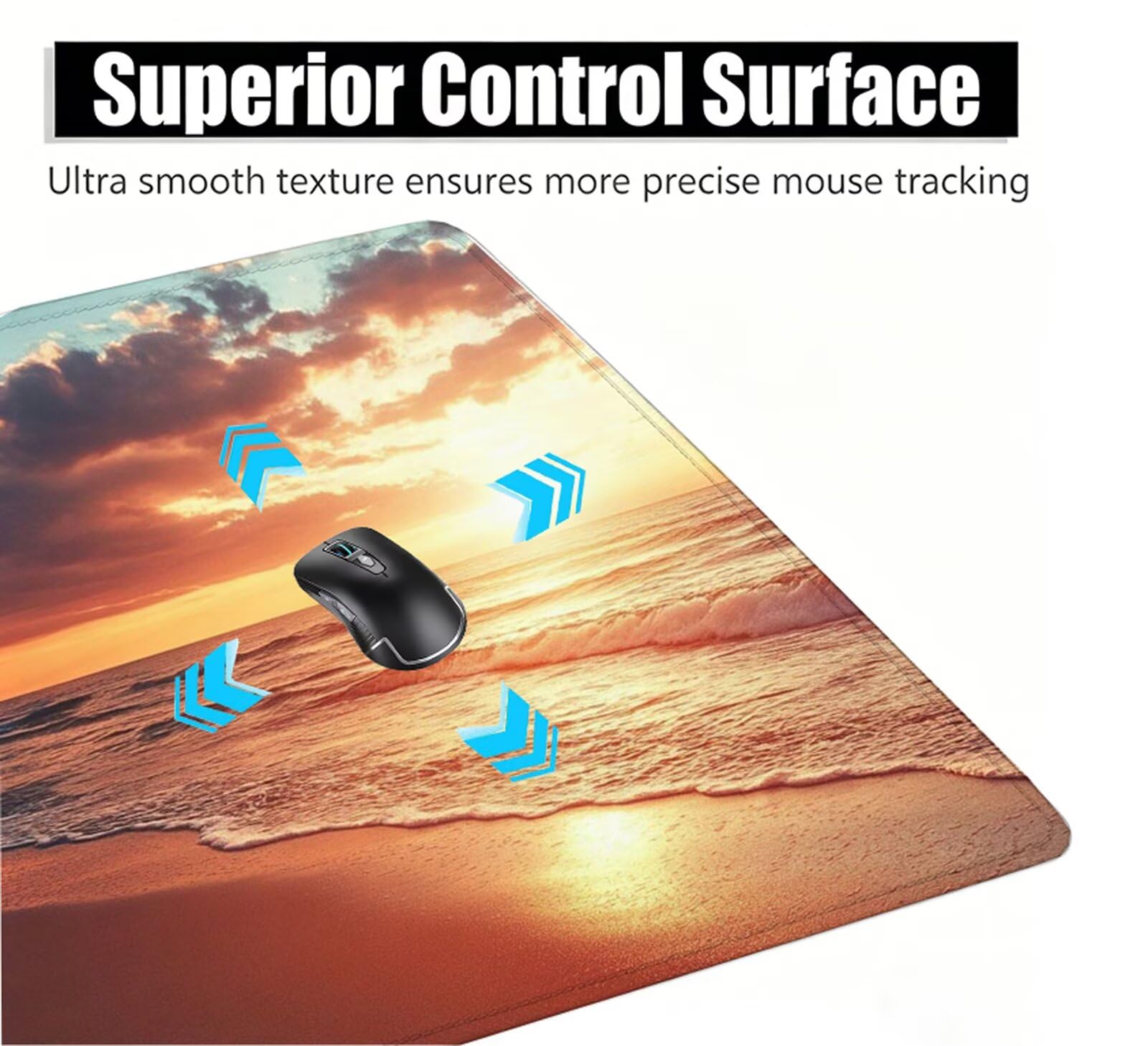 Tappetino Mouse Mare Tappetino Mouse XXL 150x80 cm Mouse Pad Tramonto Sottomano Scrivania Ufficio Grande, Mousepad Gaming Antiscivolo Impermeabile, Tappeto per Accessori Computer, Gamer, Regalo W6-885