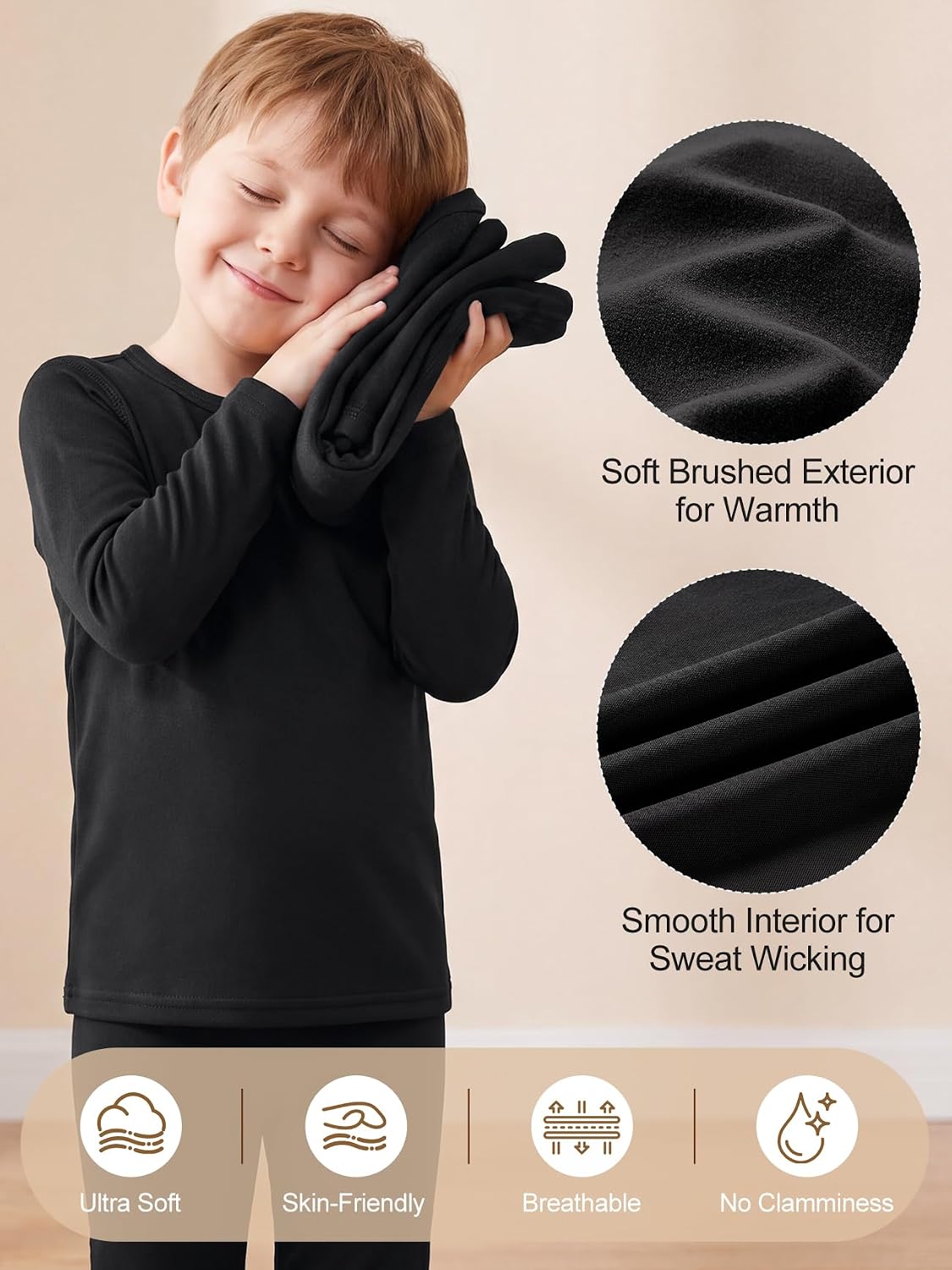 American Trends 2 Sets Toddler Thermal Underwear Set Kids Long Johns 2T-6T
