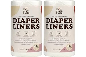 mama koala only - Disposable Natural Diaper Liners for Cloth Diapers, 200 Sheets (2 Pack)