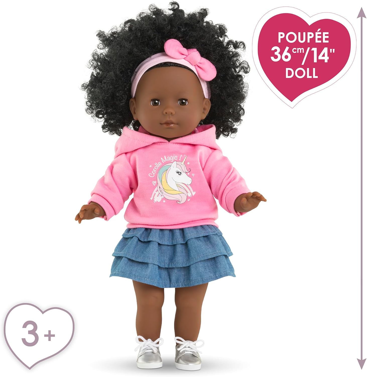 MaCorolle Maëlys Soft Body Dressing Doll with Curls in Cute Outfit, Sleeping Eyes, Vanilla Fragrance, 36 cm, from 3 Years