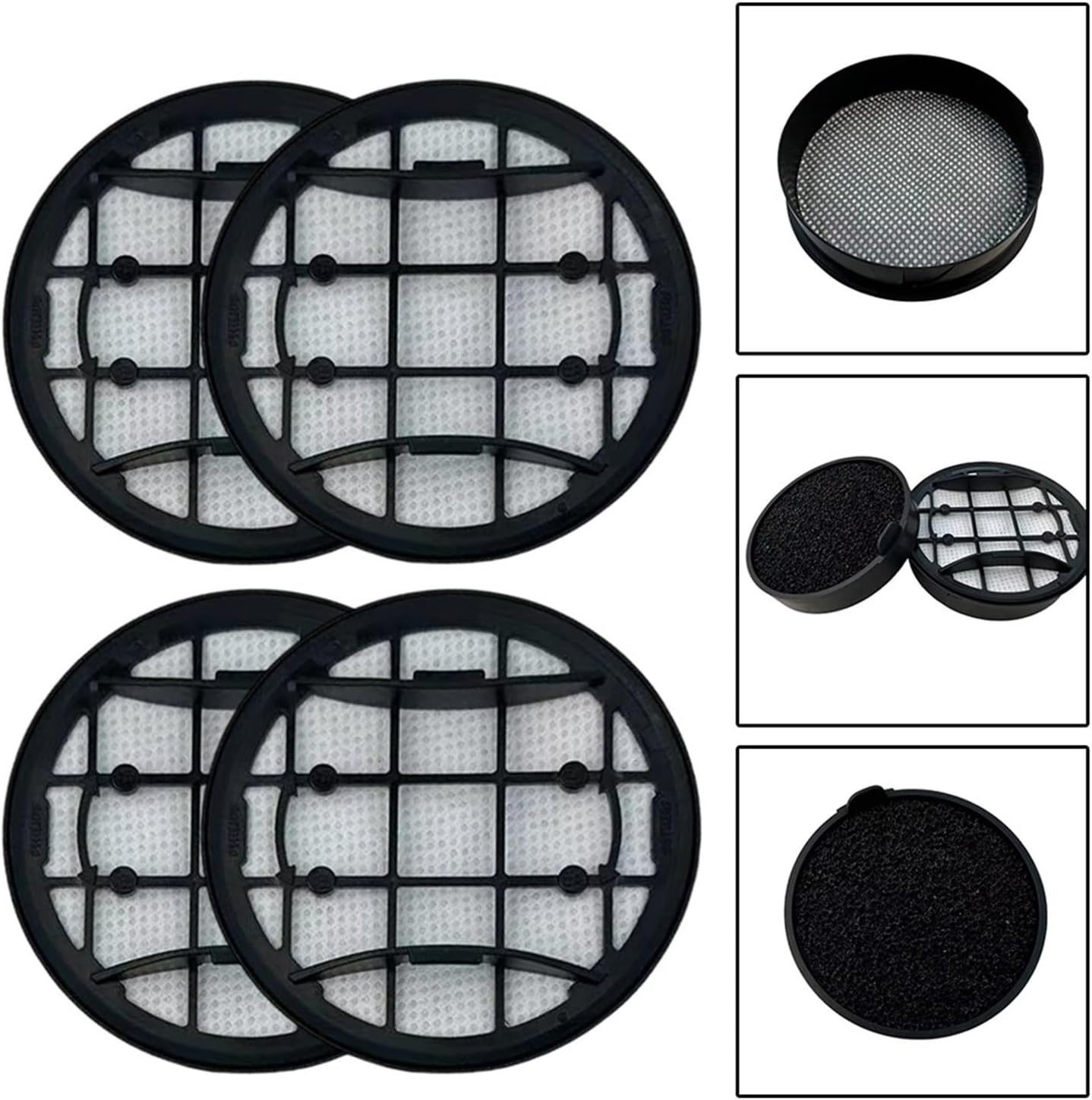 Vacuum Cleaner Filter, Compatibie For Philips VC-7000 & 8000 XC7053 XC7055, Cartridge Replacement Spare Parts(4pcs)