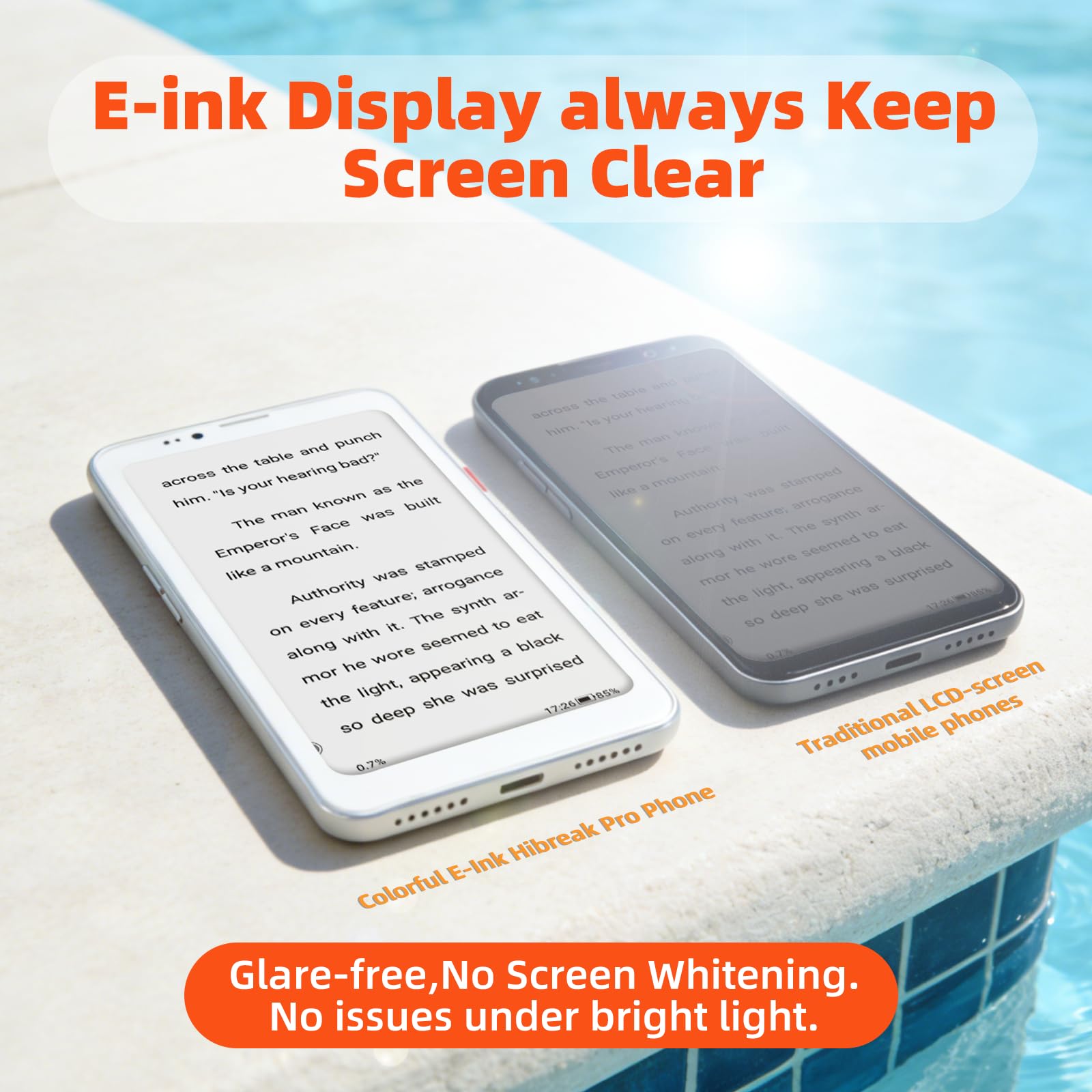 Bigme Hibreak Pro Color 6,13-Zoll-E-Paper-Bildschirm-Telefon, E-Book-Reader| 300ppi HD Eye-Care Display | Open Android 14 | 8GB RAM + 256GB Speicher | 5G All-Network + Dual SIM (Weiß)
