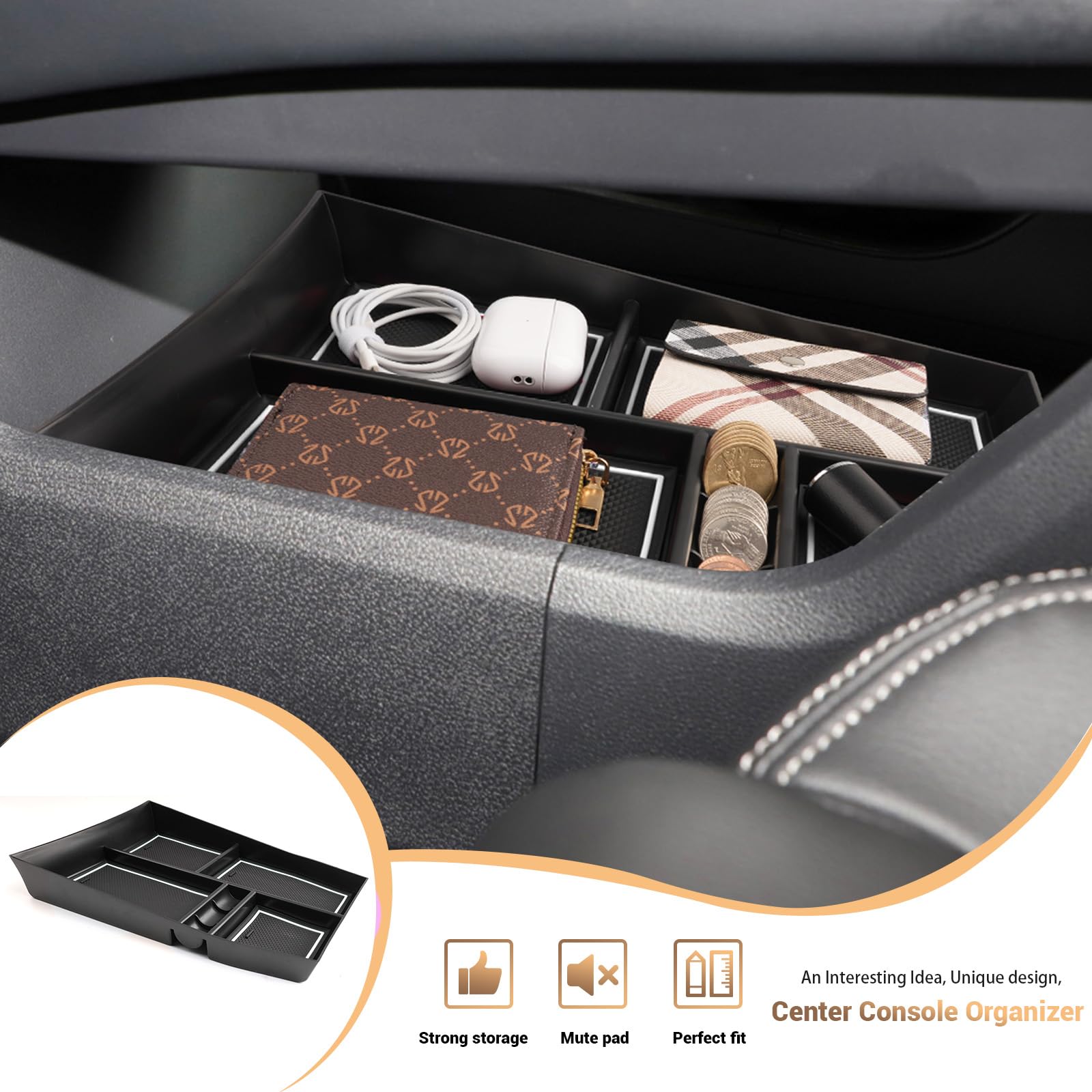 Organizer Console Centrale Per Nissan X-Trail T33 2022-2024 - YEE PIN, Con Tappetino Antiscivolo