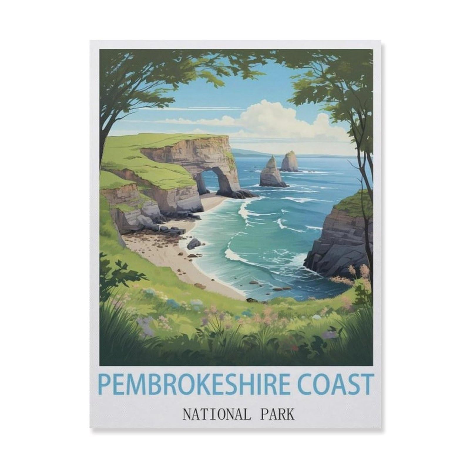 Funny Metal Tin Signs，Pembrokeshire Coast National Park(15x30cm）