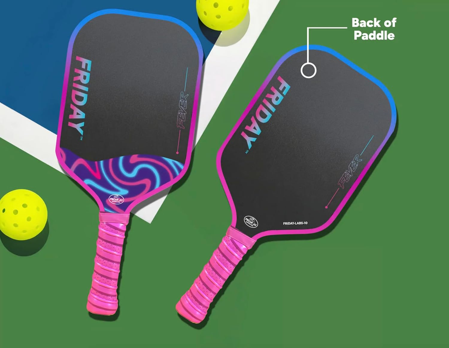 Friday Fever Paddle, Triple-Layer T700 Raw Carbon Fiber, Gen 3 Construction, Dual-Edge Foam, USAP PBCoR .43 Certified