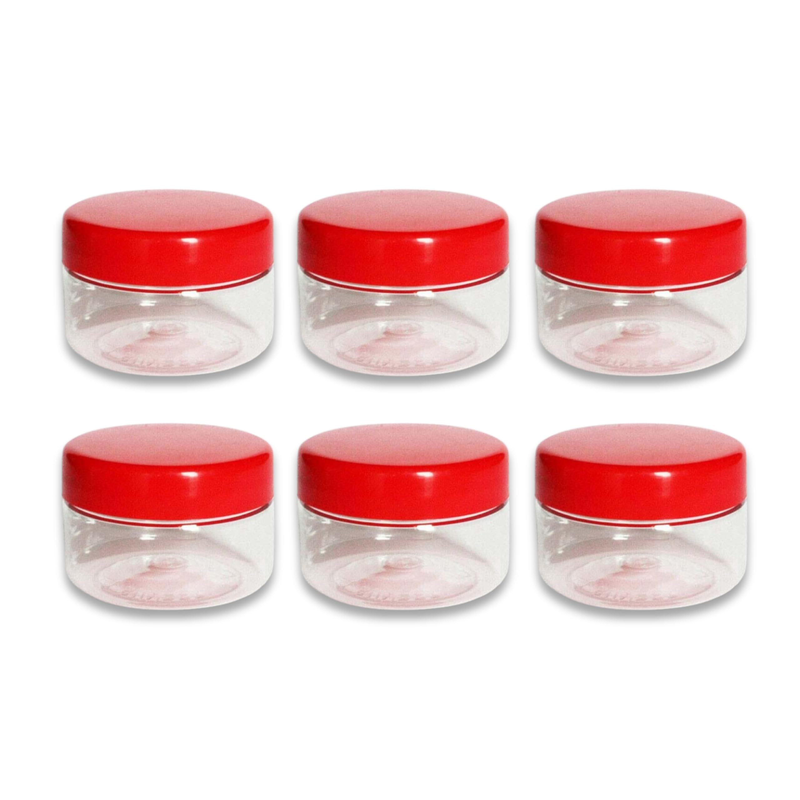 QUANTA 50ml Clear Plastic Jars (2oz) – Pack of 12 Small Airtight Screw-Top Storage Pots | BPA-Free Cosmetic Sample Jars, Spice & Herb Containers, Travel & Craft Organiser (Stackable)
