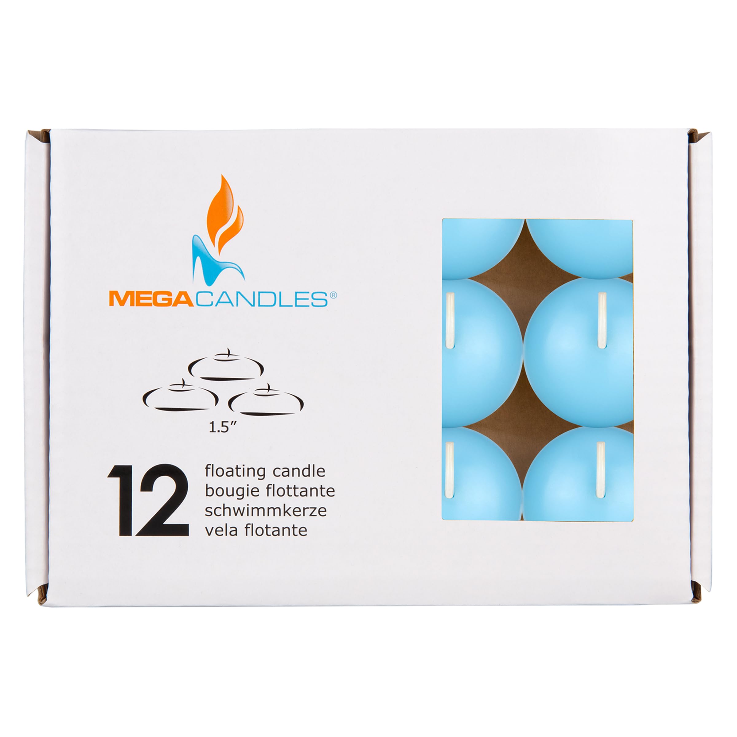 Mega Candles 24-Pack Black Floating Candles | 2 Inch Unscented Hand-Poured Wax Discs For Decor