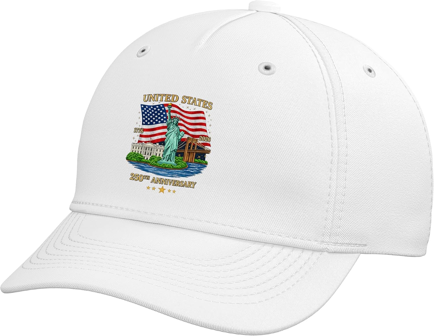 USA 250th Anniversary Statue of Liberty American Flag Adjustable Baseball Hat
