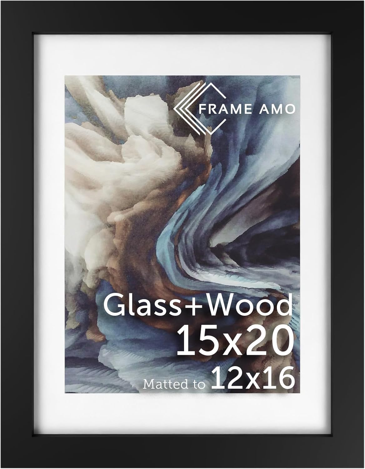 Frame Amo 15x20 Wood Frame with Glass & Matte