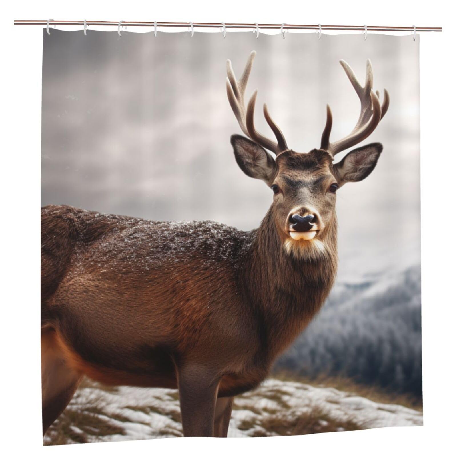 Rideau de douche imperméable motif cerf pour rénover la décoration de votre douche