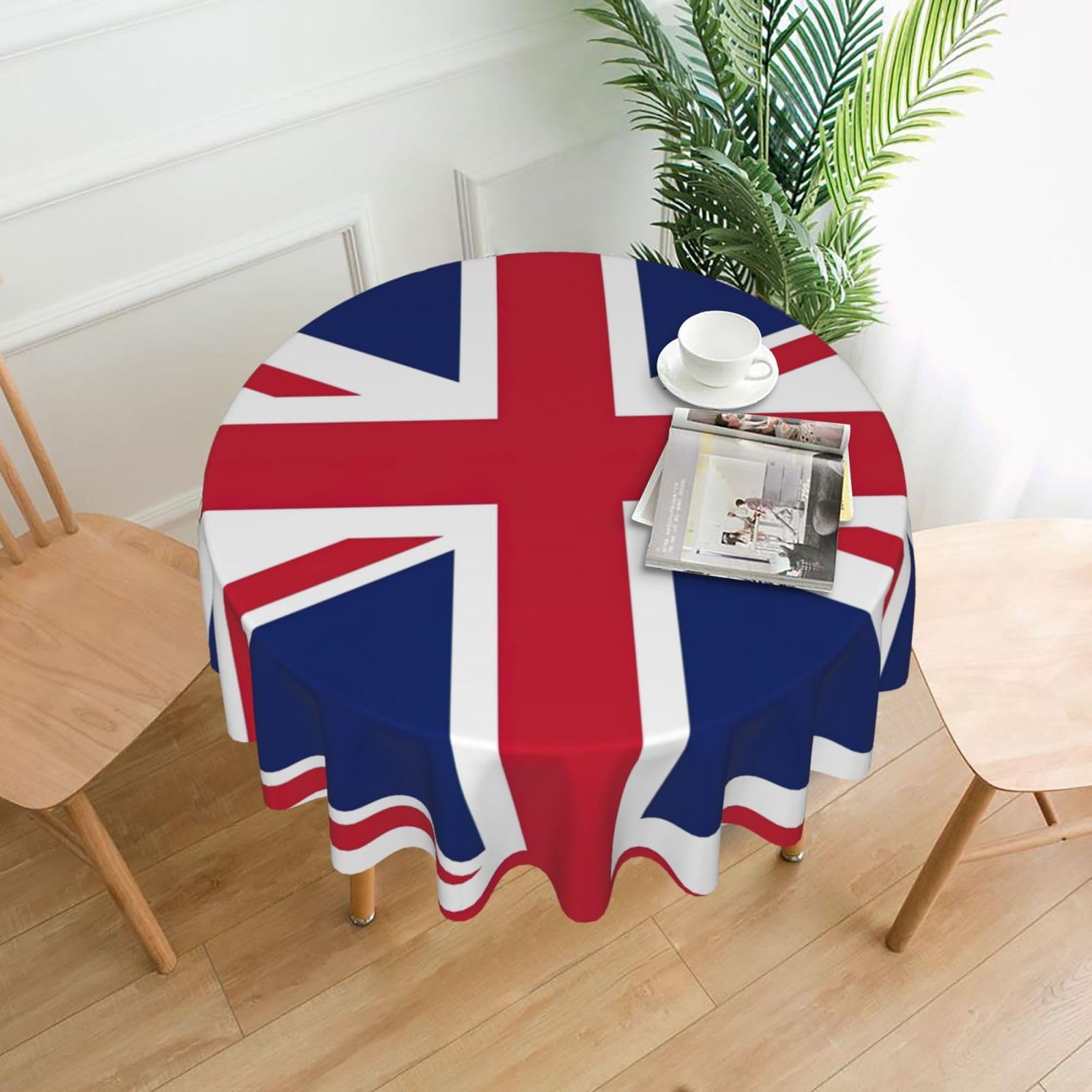 Nappe ronde drapeau britannique de qualité supérieure infroissable pour salle à manger