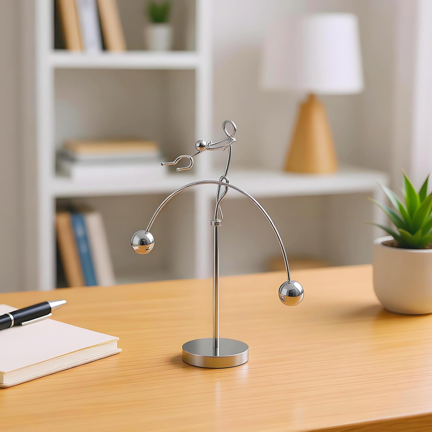 MagicTech Steel Balance Toy Balancing Tumbler Toy Kinetic Art Balance Toy Decompressive Science Psychology Home Offic Decor Desk Toy PH01