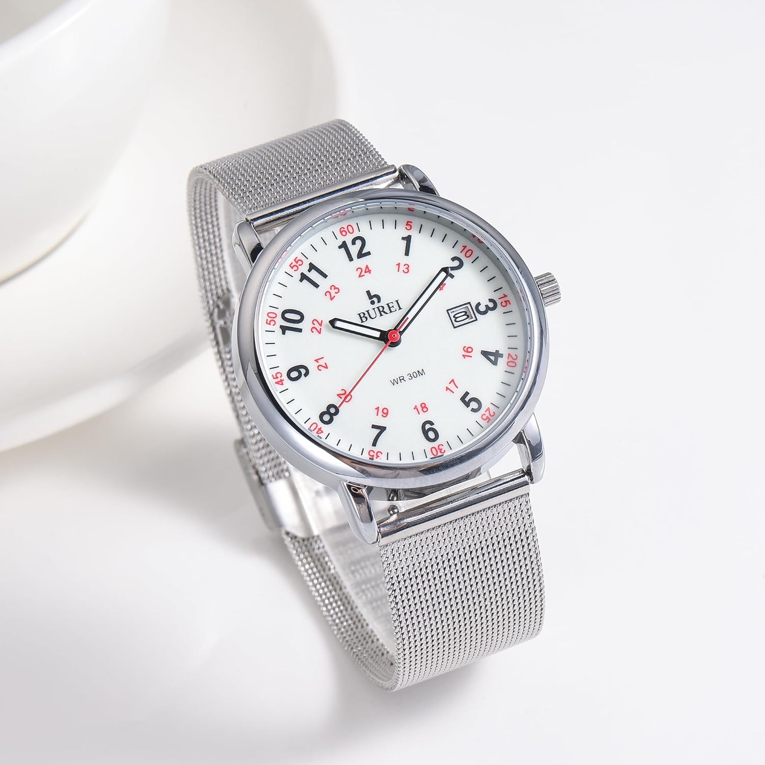 BUREI Women Men Wrist Watches for Nurse Medical Professionals Students Women Men, Waterproof 12/24 Hour Military Time Luminouse Easy Read Dial,Colorful Silicone Band. - Image 2