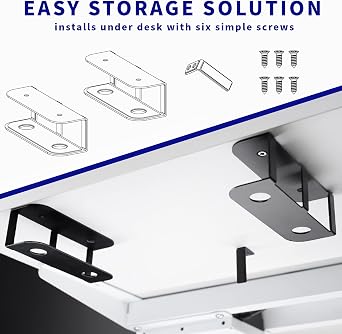 VIVO Universal Under Desk Laptop Storage Mount, Tablet Mounting Brackets, Under Table Hidden Docking Station Holder, Multimedia Device Bracket, 3 Parts, Mount-UDLS1