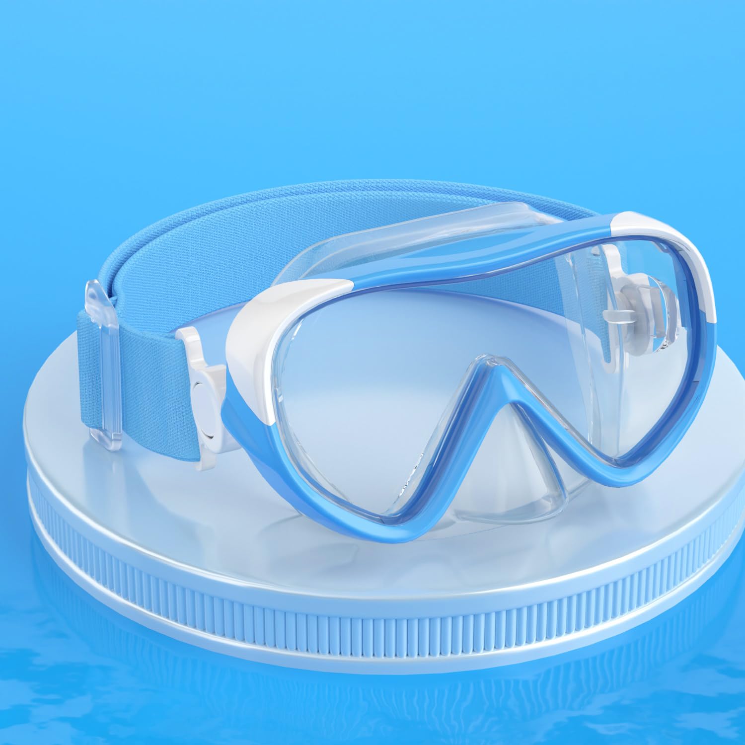 Taucherbrille Kinder 4-16 Jahre, Elastische Stoffband Schwimmbrille Kinder | 180°HD-Sicht, Anti Leck, UV-Schutz, Anti Beschlag, Kein Haareverwickeln, Einfache Anpassung