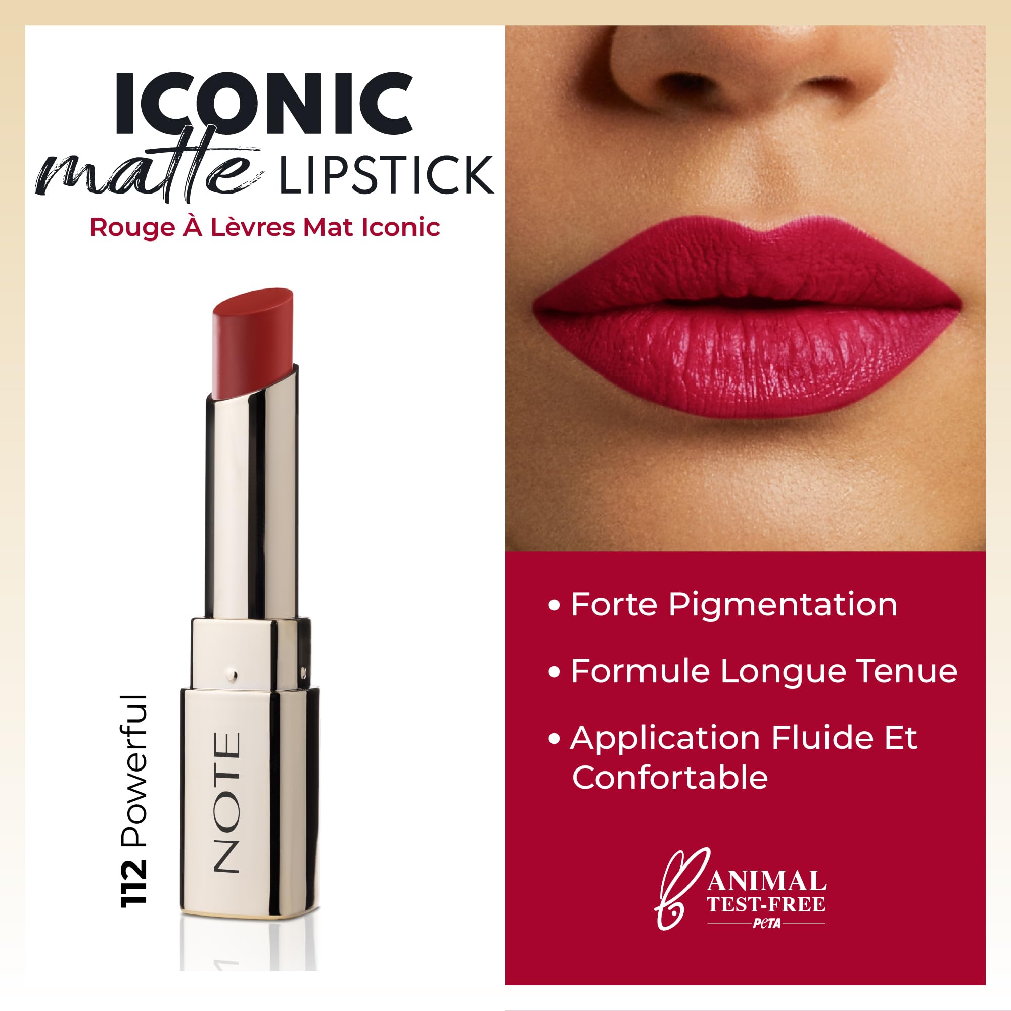 Note Cosmetics Iconic Matte Lipstick 112 Powerful Kalıcı Mat Ruj, Kırmızı