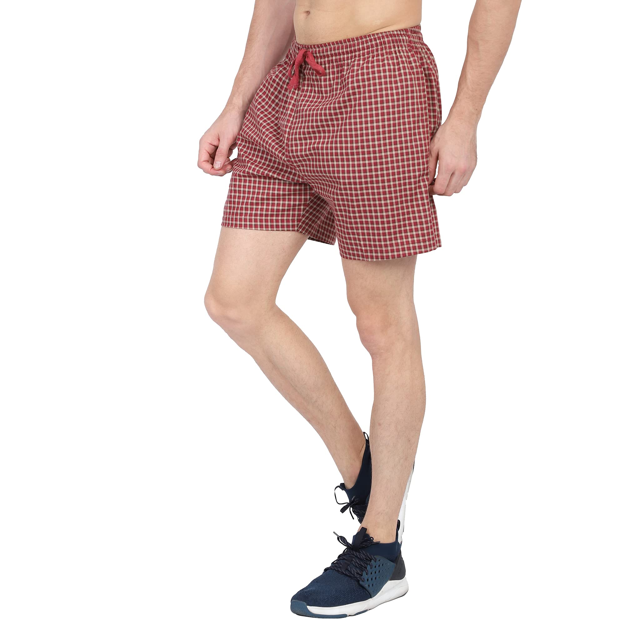 hifzaa Men's Woven 100% Pure Cotton Lounge Shorts Pockets with Zip (Sizes M to 4XL)-picture-21