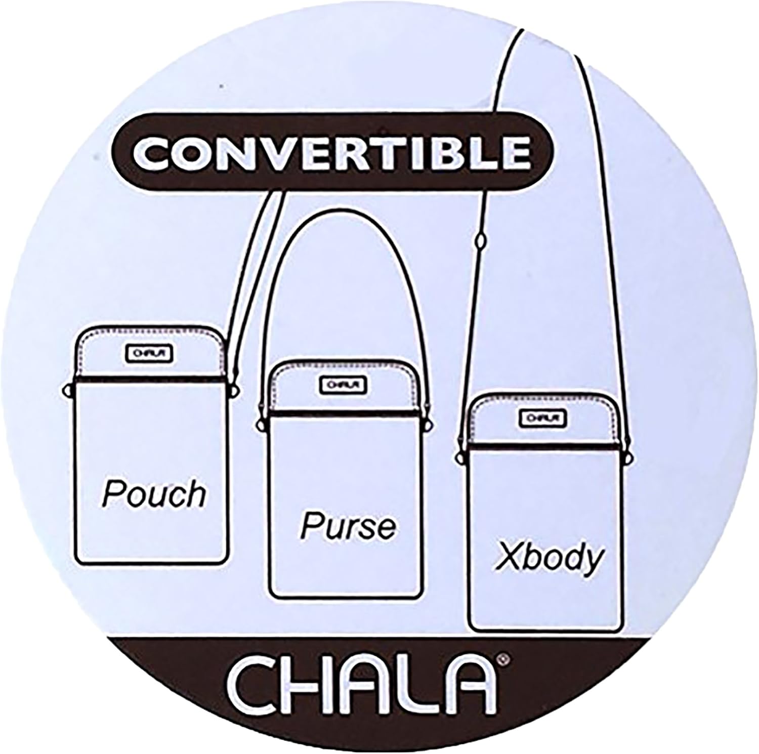 CHALA Wilderness Animal Collection Cell Phone Crossbody Purse-Women PU Leather/Canvas Multicolor Handbag w/Adjustable Strap - Image 2