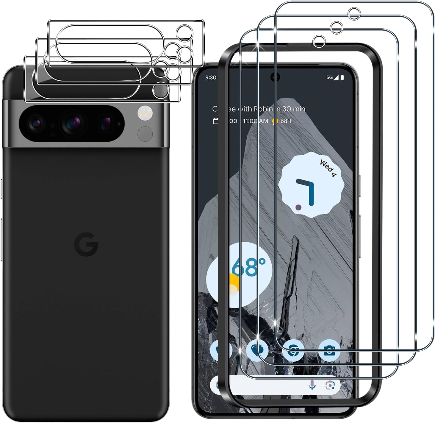 Cover per Google Pixel 8 trasparente vetro temperato 9H - pack di protezione 360° - Italiano