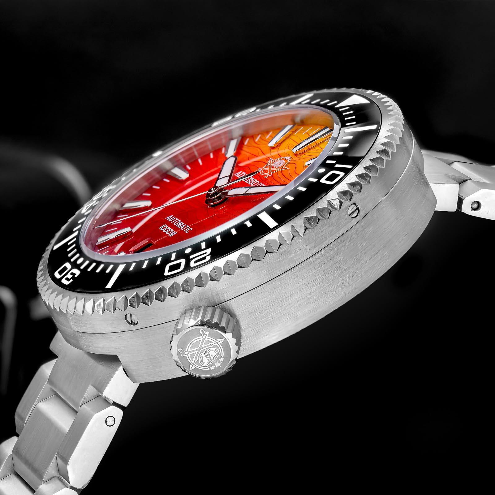 ADDIESDIVE Orologio Subacqueo 1000 M Impermeabile 8215 Automatico Valvola di Escape dell'Elio,Quadrante con Gradiente Zaffiro Sintetico Luminoso AD2526