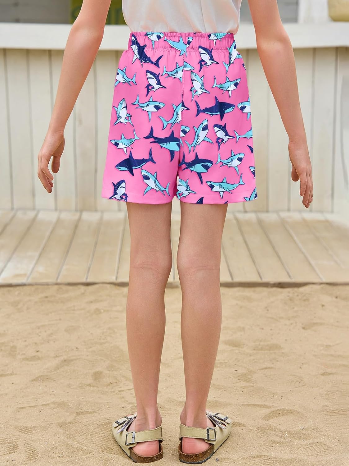 Haloumoning Boys Swim Trunks with Boxer Brief Liner Kids Gradient Quick Dry Swimming Shorts 5-14 Years
