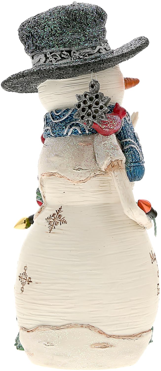 Pavilion - Figura de muñeco de nieve de 5 pulgadas, estatua esculpida pintada a mano, árbol decorativo de muñeco de nieve, decoración de invierno, decoración de árbol de Navidad, 1 unidad