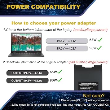 90W Laptop Charger Compatible with Dell Latitude E6430 E6440 E6410