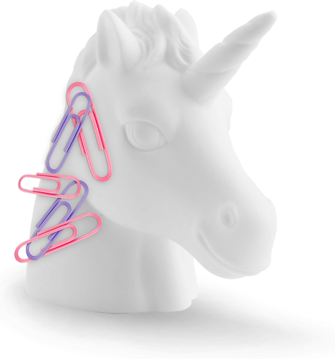 Mustard Magnetic Paperclip Holder - White Unicorn Paper Clip Holder
