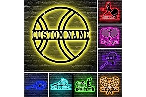 Tennis LED Neon Sign, Personalized Tennis Wall Decor