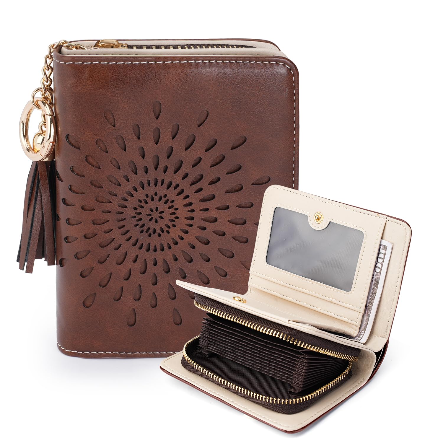 APHISON RFID Small Wallets for Women Ultra PU leather Card Holder Bifold Womens Ladies Wallet Zipper Coin Pocket