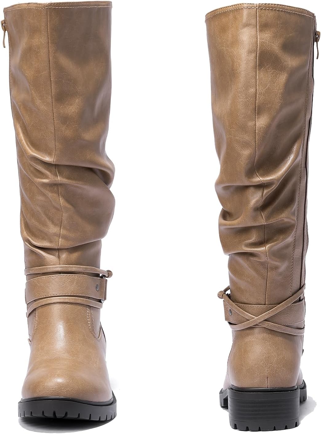 Luoika Women's Extra Wide Calf Knee High Boots, Plus Size Slouchy Knee-High Boots Wide Width Low Heel Winter Boots. - Image 5