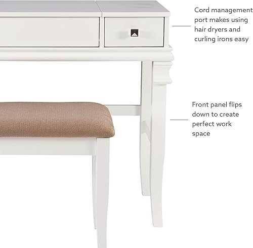 Miniatura 19 de Juego de tocador para habitación Linon Angela, Blanco