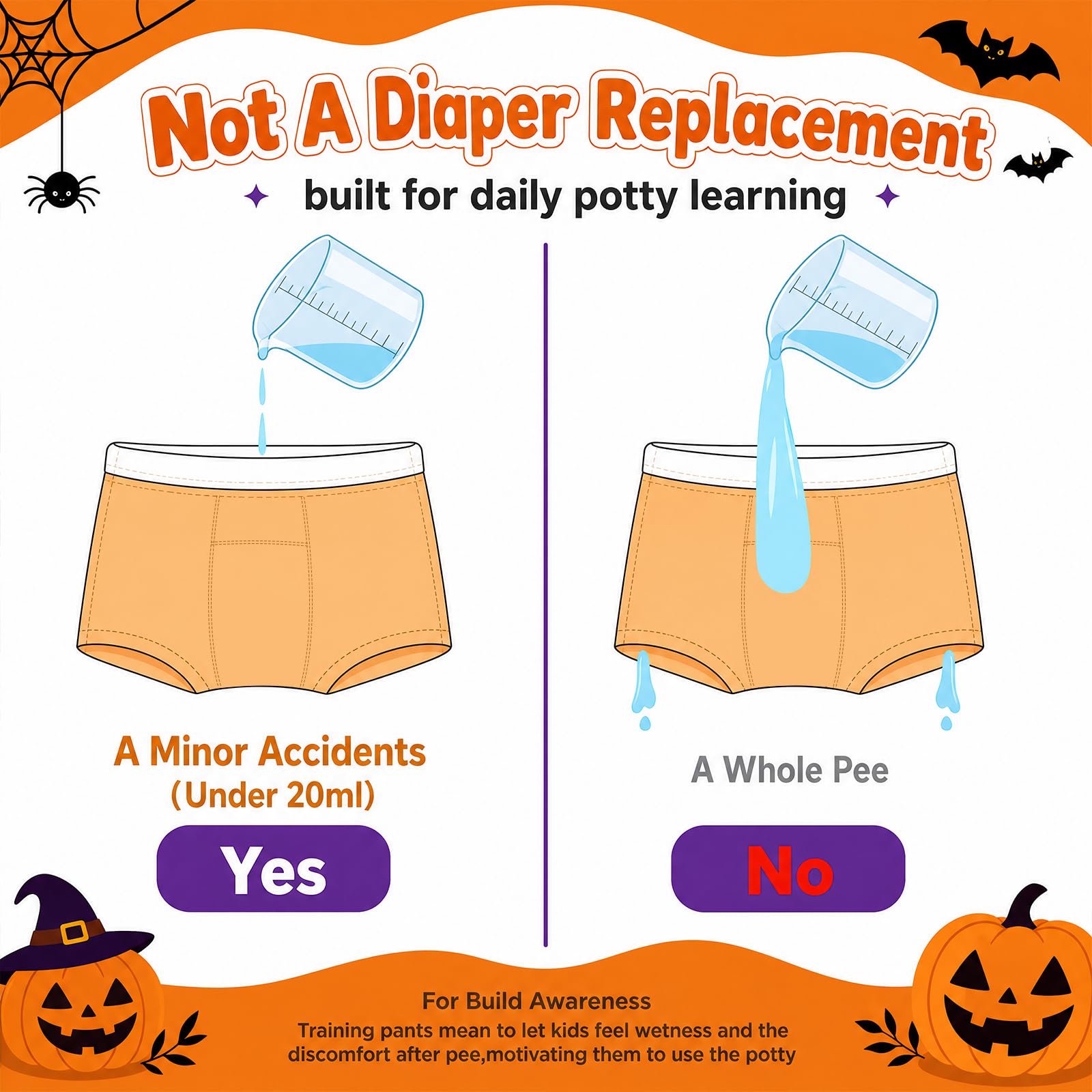 MOEMOE BABY Halloween Trainingshosen Töpfchen Boxer Stil 3 Stück