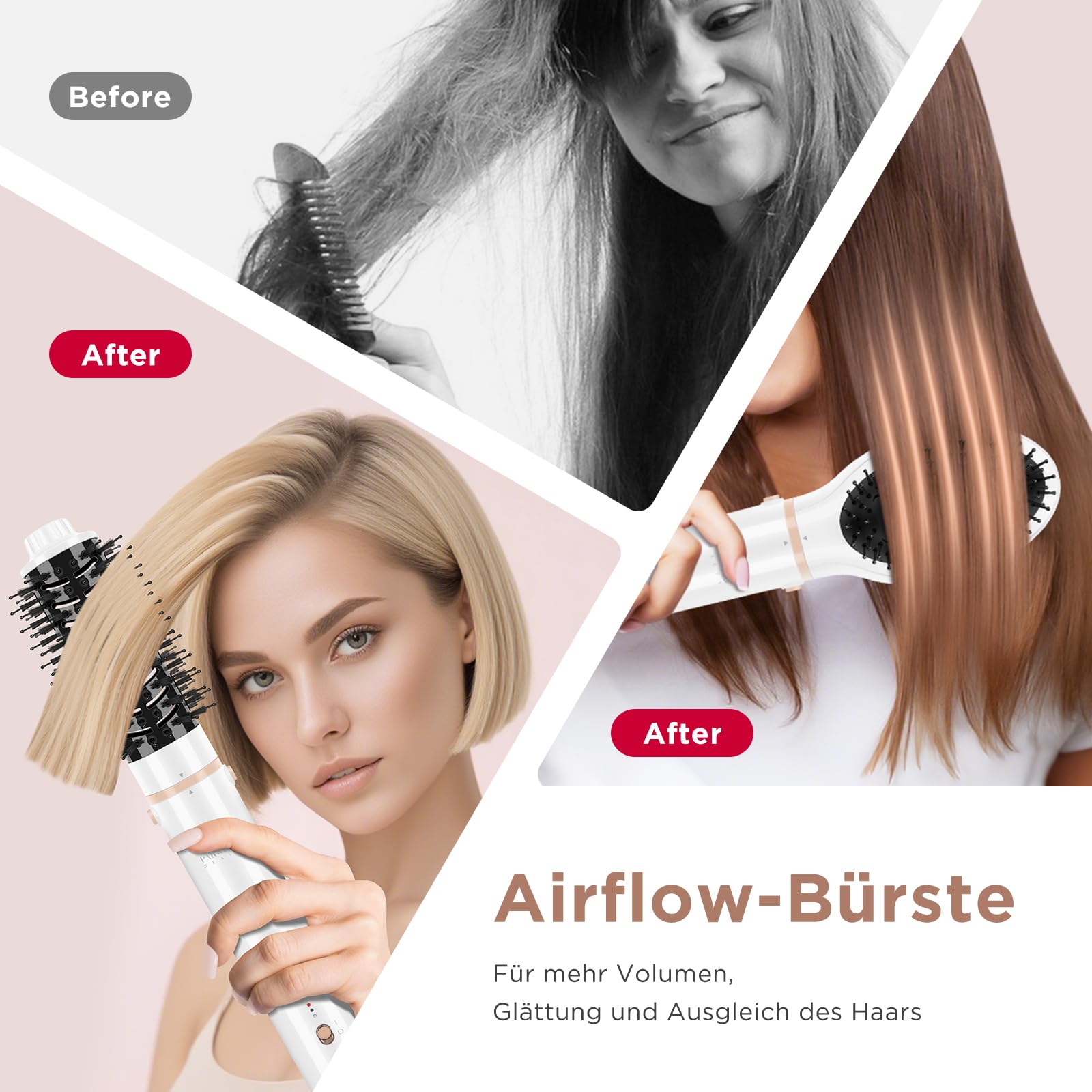 5-en-1 Air Styler & Fer à Boucler PARWIN PRO BEAUTY - Soins Ionisants, Réduction des Frisottis, Pour Coiffer, Gainer, Boucler et Lisser