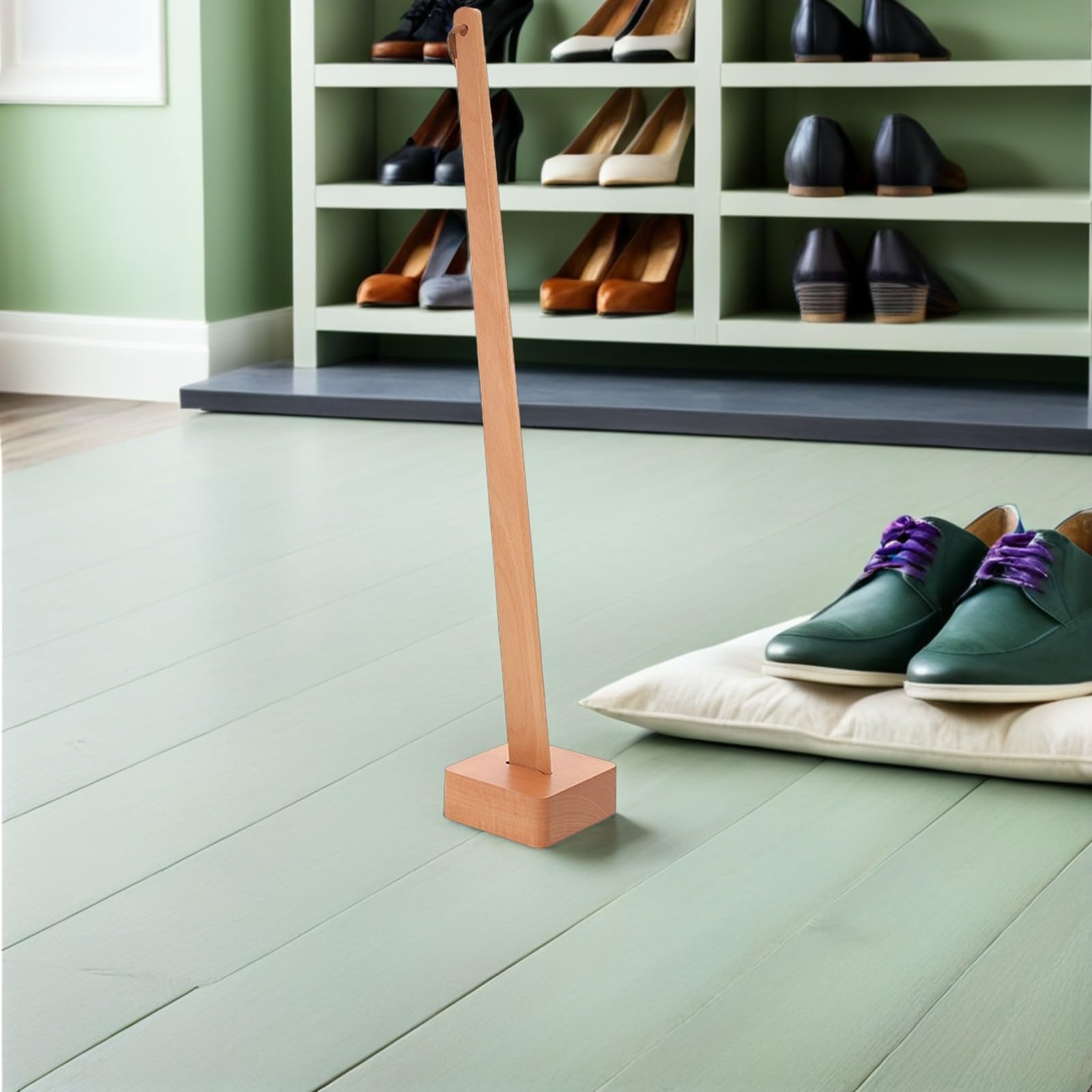 Operitacx Herramienta de Calzador de Madera de 56 Cm con Base Firme, Diseñado para Hombres y Mujeres, Uso en Hogar y Dormitorios, Facilita el Uso de Botas