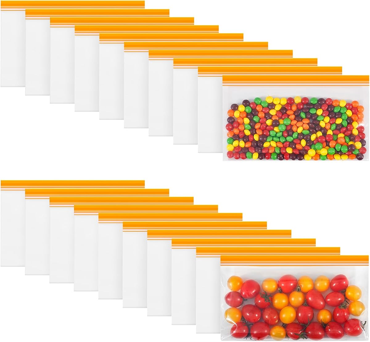 Lerine 26 Pack Reusable Snack Bags Dishwasher Microwave Safe, BPA Free Reusable Food Storag Bags, Extra Thick Leakproof Reusable Bags Snack Pouch for Candy, fruits, Cereal, Home Organization