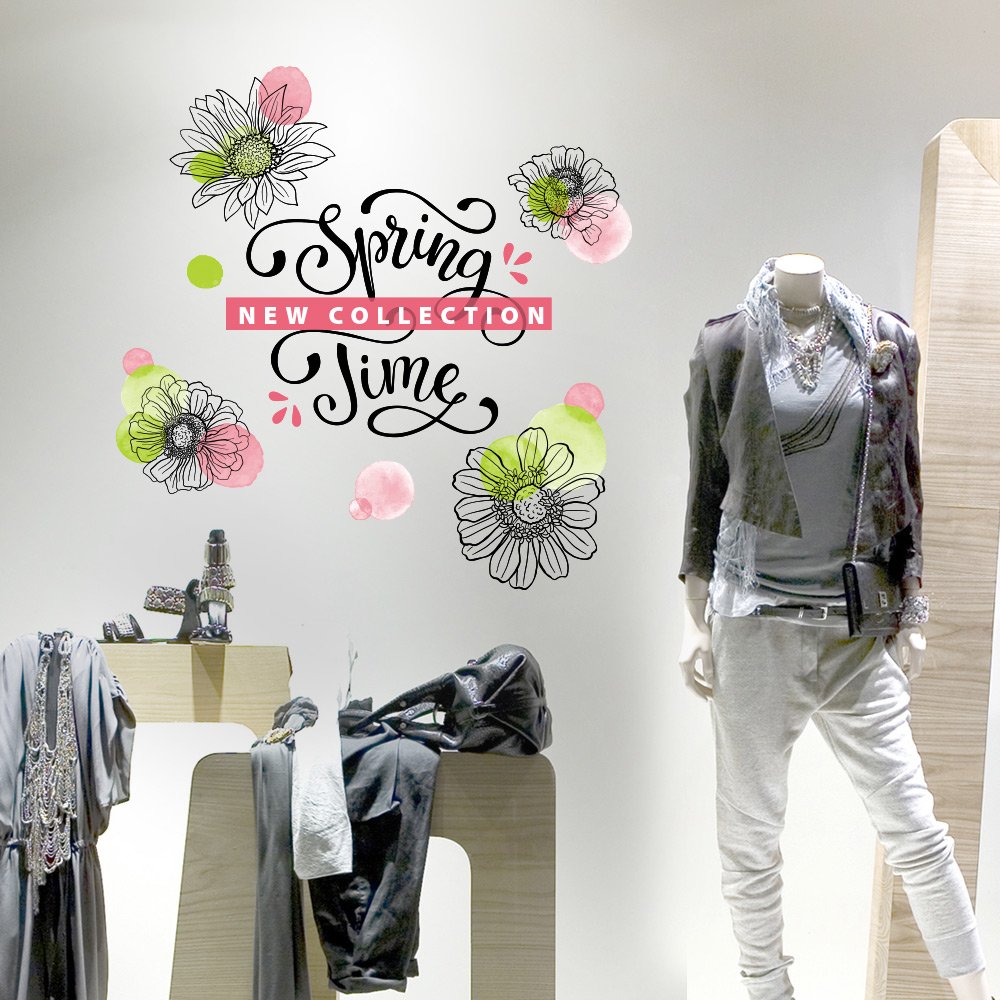 wall art UVNC0004 Wall Stickers for Vetrofania New Summer Collection, New Spring Time Collection, Measures 76x36 cm