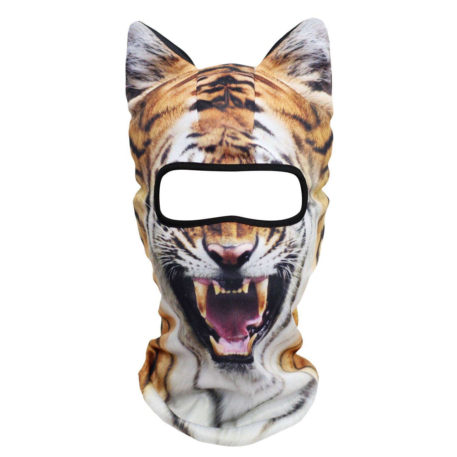 WTACTFUL 3D Animal Ears Balaclava, Breathable Face Mask for Halloween