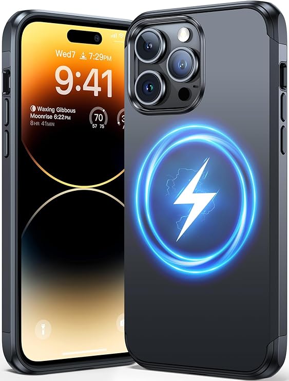 VICMARS Ultra Magnetic for iPhone 14 ProMax Case, [18FT Drop Shockproof] [Compatible with MagSafe] Dual-Layer Protective Dropproof Case for iPhone 14 Pro Max Phone (6.7"), Black