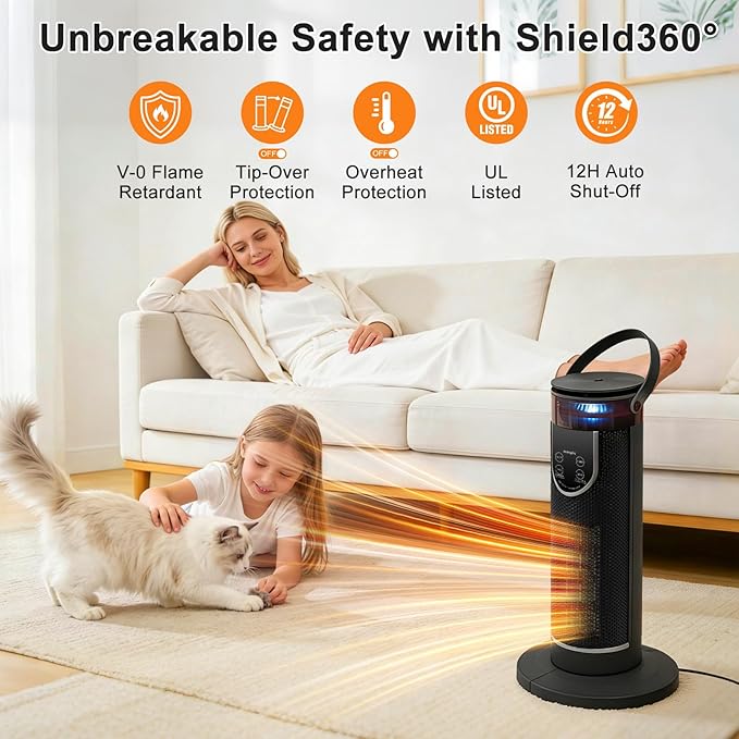 Calefactor Eléctrico Portátil Cerámico PTC 1500W con Humidificador miniatura 7