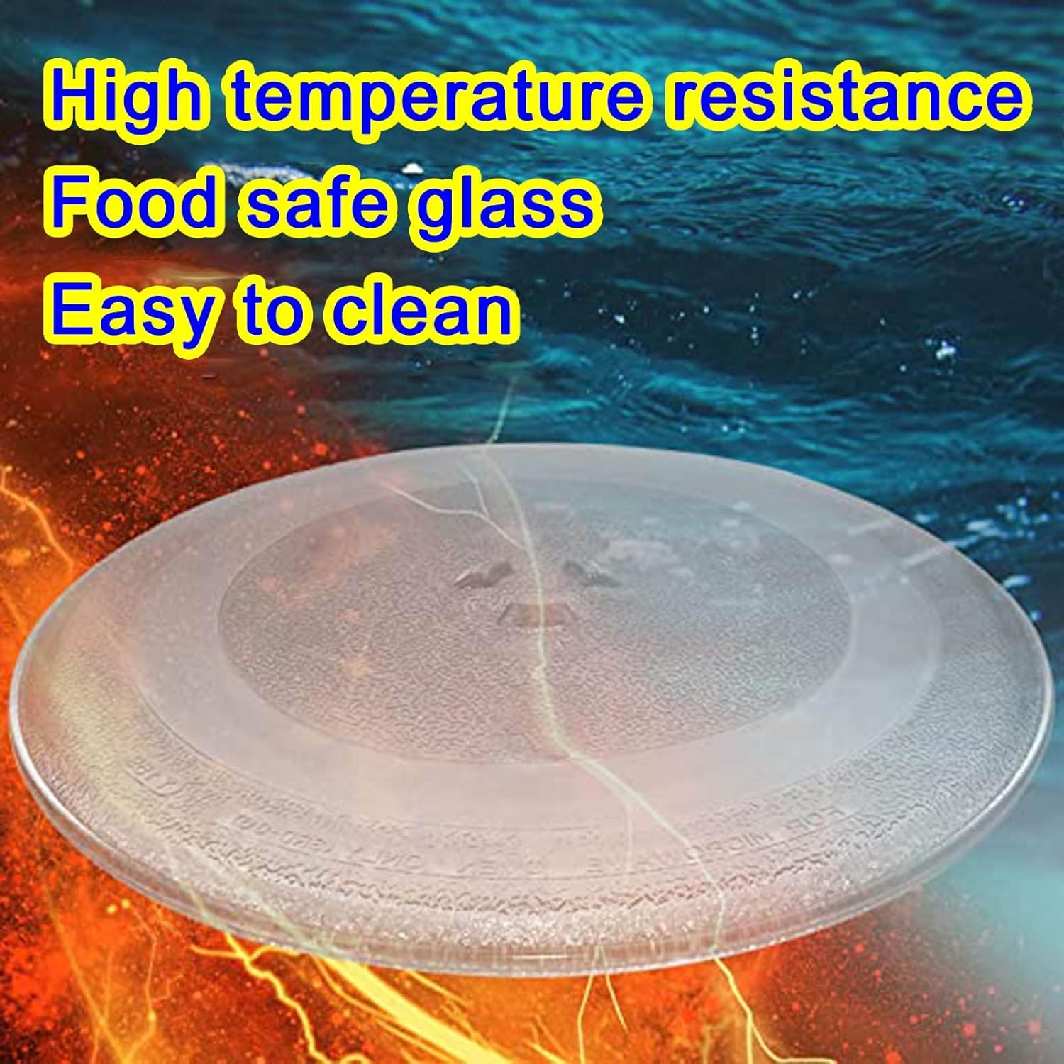 LIGUOYI Spare 27cm Microwave Glass Plate with 3 Fixers, Replacement Microwave Glass Turntable Plate, 24.5cm 25.5cm Round Microwave Glass Tray, Scratch-Resistant, with Microwave Turntable Ring
