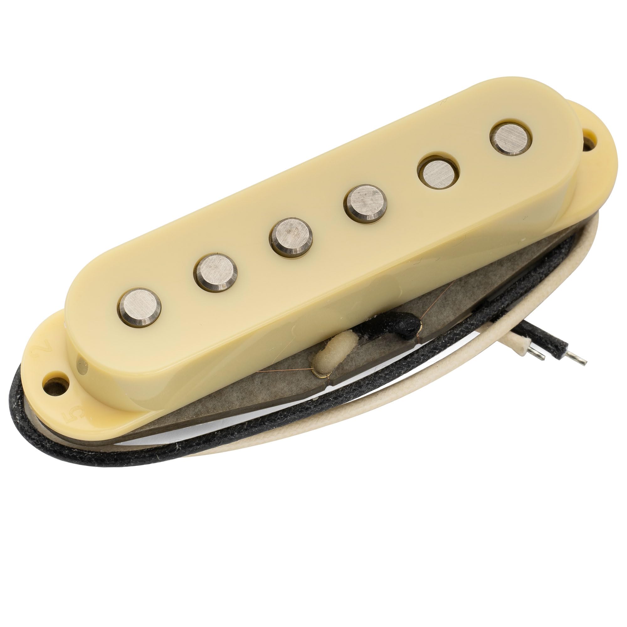 Musiclily Pro ST-TX Staggered Alnico 5 Single Coil Bridge Pickup for Strat Style Electric Guitar, Cream