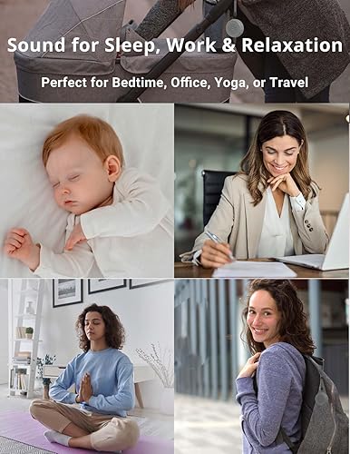 Miniatura 5 de FOXFINE Máquina de ruido blanco - Máquina de sonido portátil con 36 sonidos de sueño, luz nocturna, recargable, temporizador, bloqueo infantil para