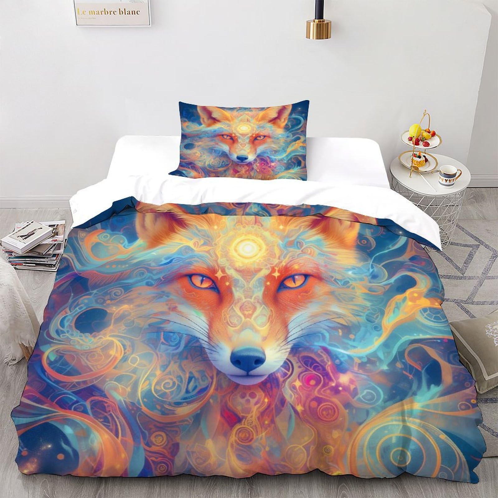 Parure de couette red fox microfibre thermorégulatrice sans repassage motif renard