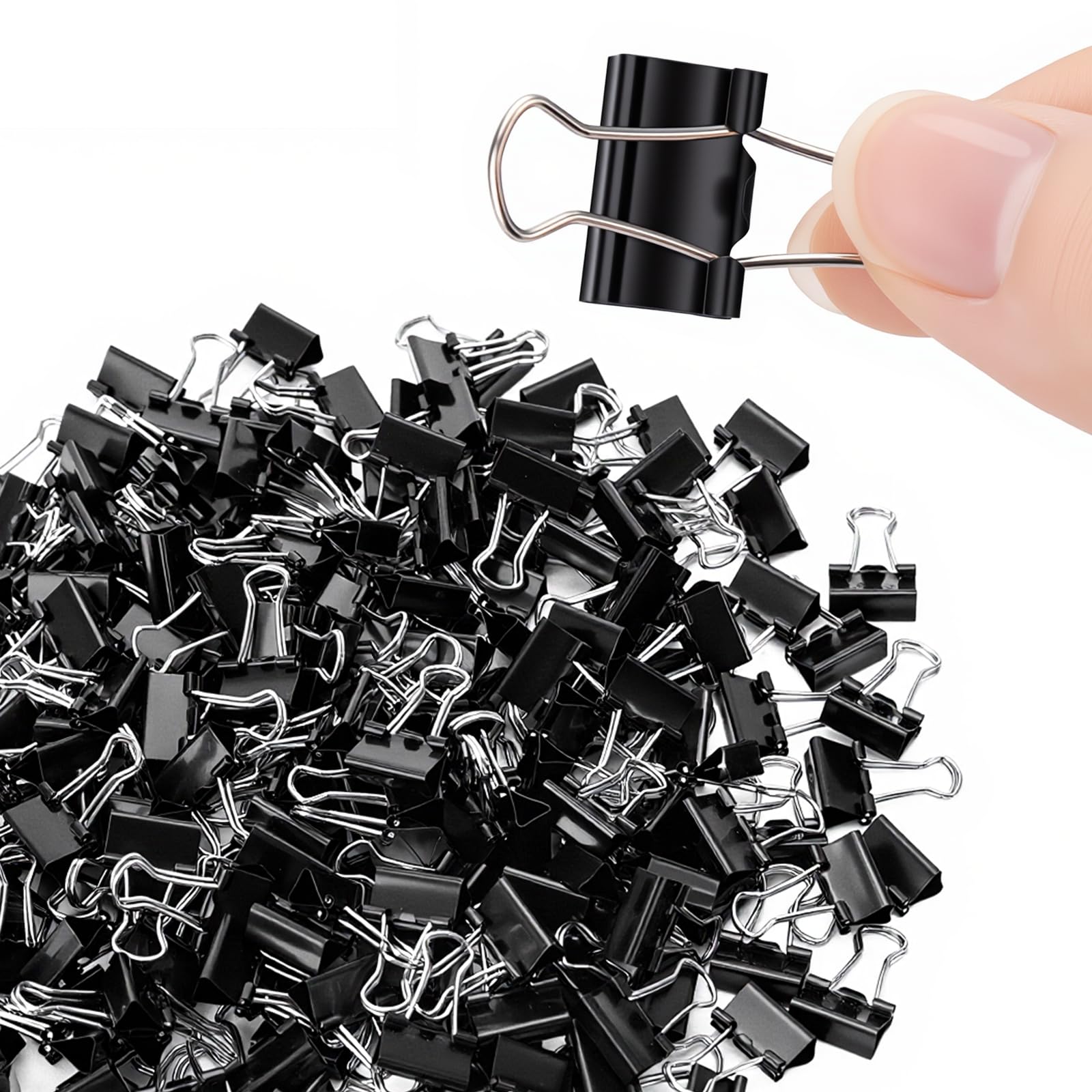 OWLKELA 220 Pcs Binder Clips, 0.6 Inch, Black