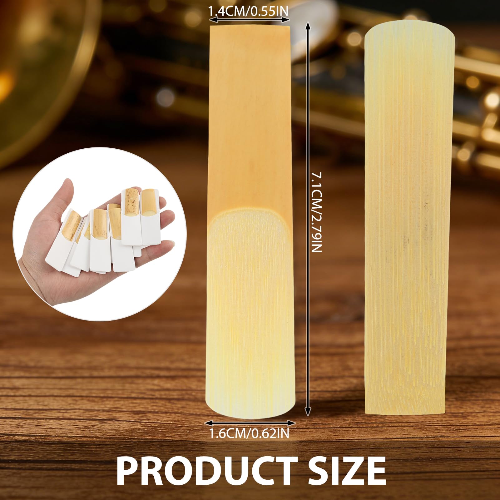 Lot de 10 anches de saxophone alto - Épaisseur : 2,5 - Épaisseur : 2,5 - Anches professionnelles pour saxophone alto - Technique de coupe avancée pour les débutants