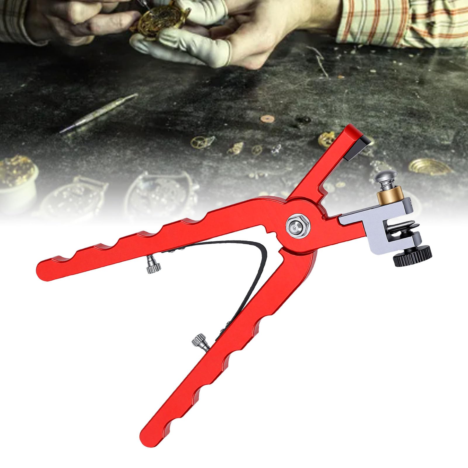 Asixxsix Handwerkzeugzange mit Federsteg, Locher für Lederuhrenarmband