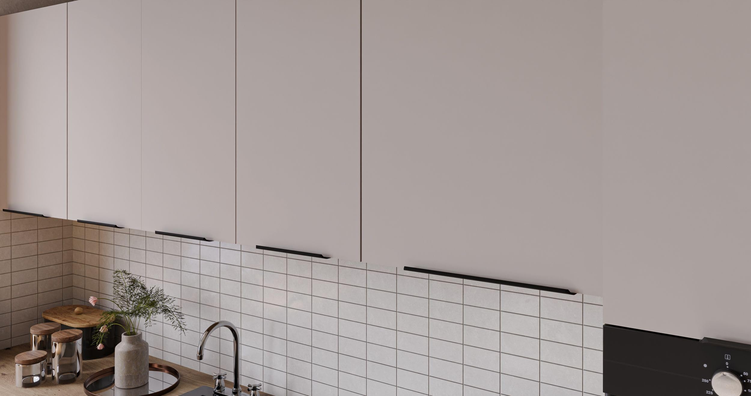 Kuechen-preisbombe Winkelküche Solano 290x350 cm Küchenzeile Eckküche Einbauküche Küche Kaschmir beige matt + Eiche Artisan matt