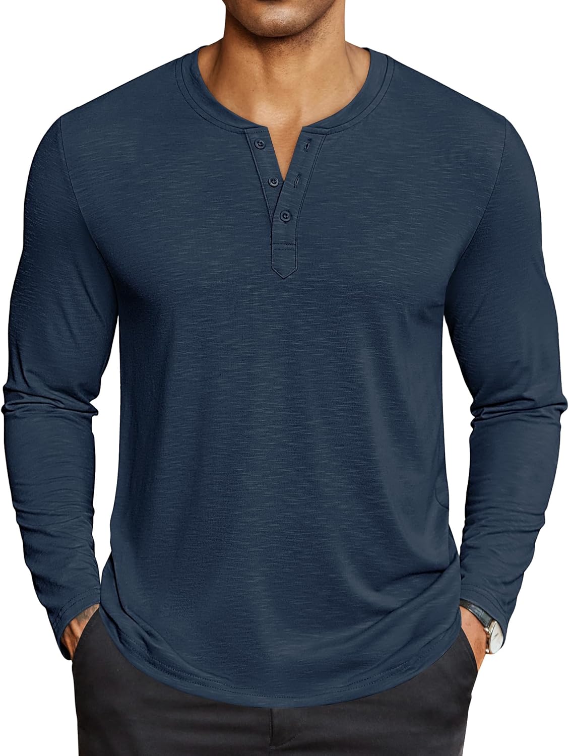 COOFANDY Men's Henley Shirts Long Sleeve Lightweight Button T-Shirt Casual Basic Tee Top